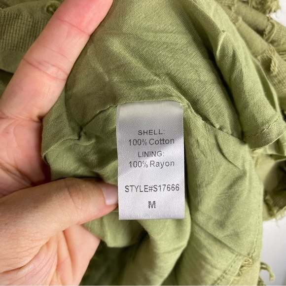 Mustard Seed BOHO Fringe Flowy Ruffle Short Sleeve Mini Dress Size Medium (NWT) - Picture 5 of 7